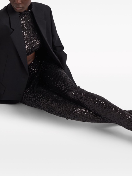 sequinned slim-fit trousers