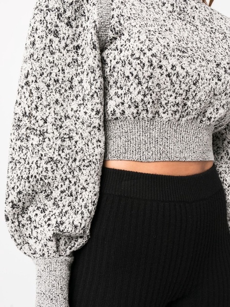 high neck puff-sleeve jumper