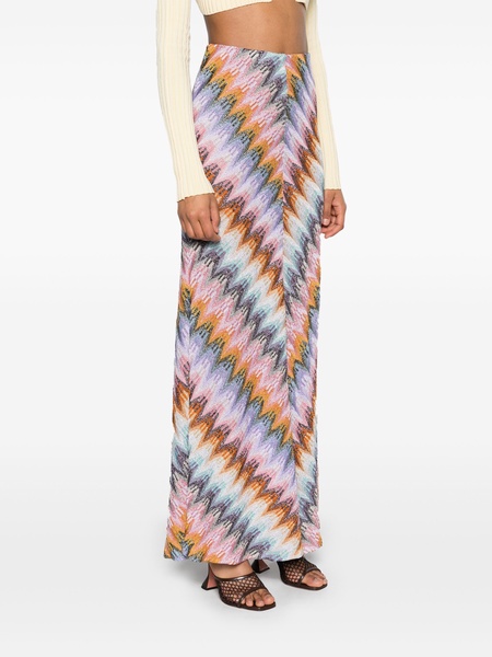 zigzag-pattern A-line maxi skirt 