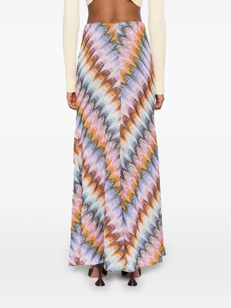 zigzag-pattern A-line maxi skirt 