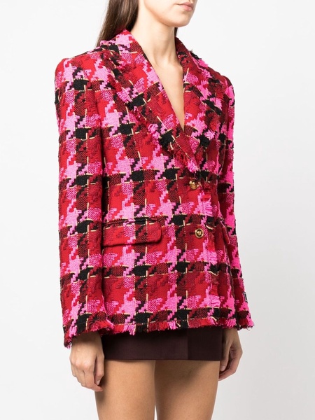 oversize-houndstooth single-breasted blazer