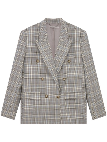 check-print wool blazer