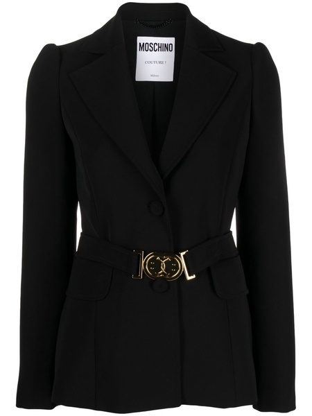 logo-plaque single-breasted blazer 