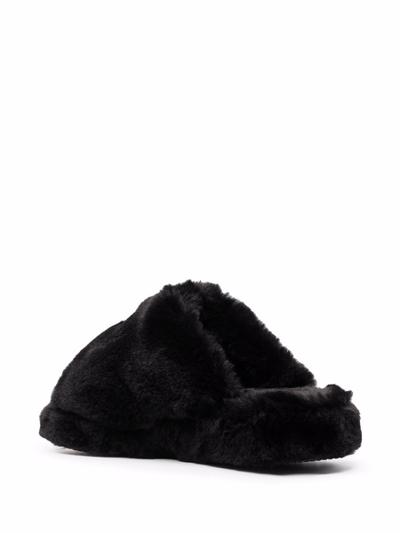 Icon faux-fur slippers