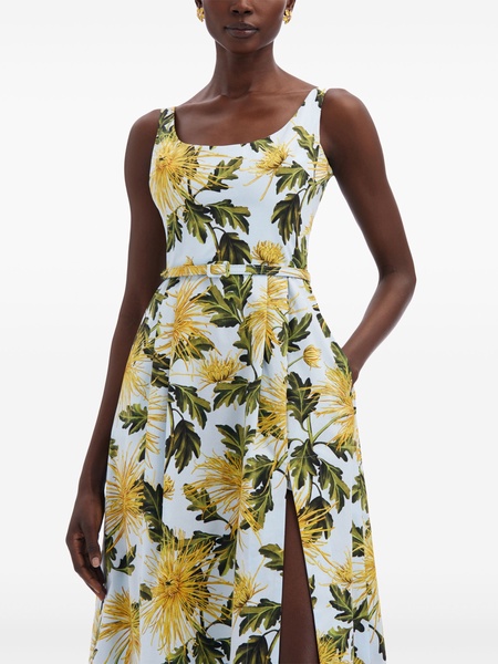 Chrysanthemum cotton poplin tank dress