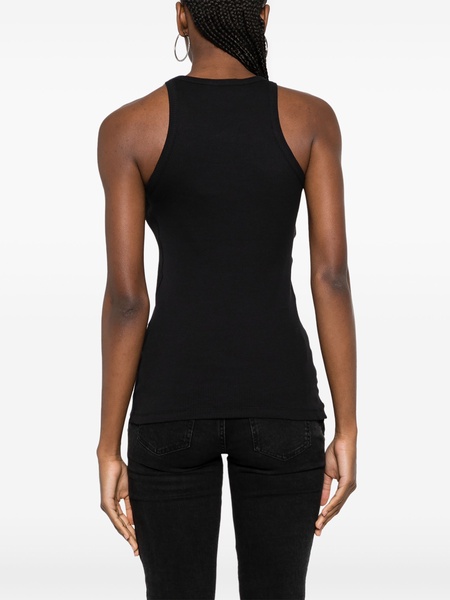 logo-appliqué ribbed tank top