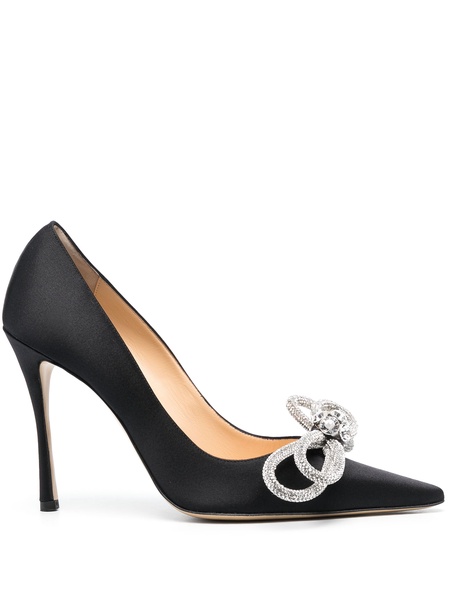 Double Bow 95mm satin pumps