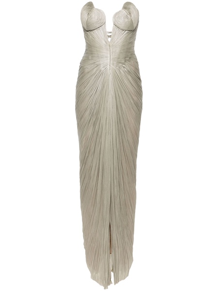 Queen pleated silk gown