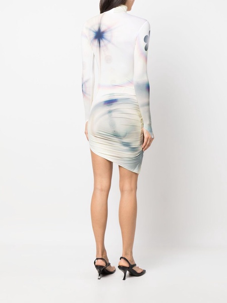 graphic-print asymmetric dress