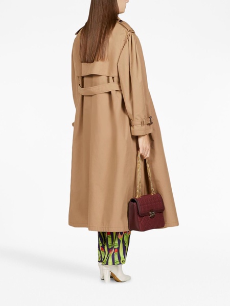 double-breasted cotton trench coat