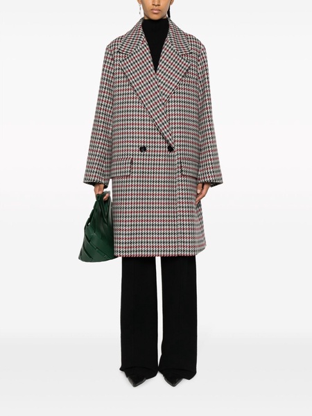 houndstooth double-breasted coat