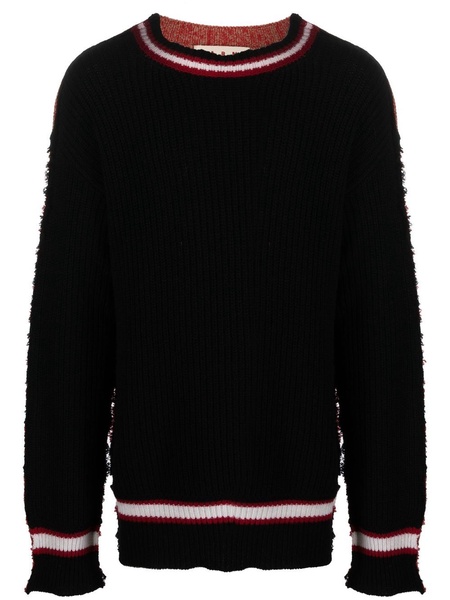 two-tone round-neck jumper