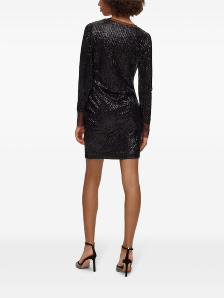 long-sleeved sequinned minidress