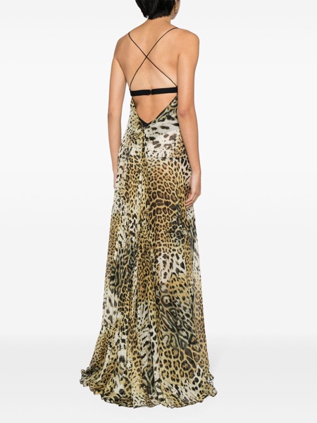 leopard-print long dress