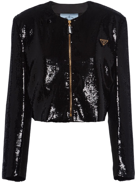 sequin-embellished cropped jacket