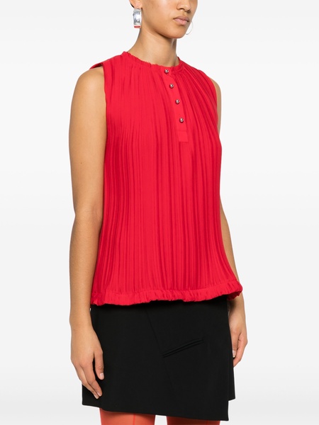 pleated crepe de chine blouse