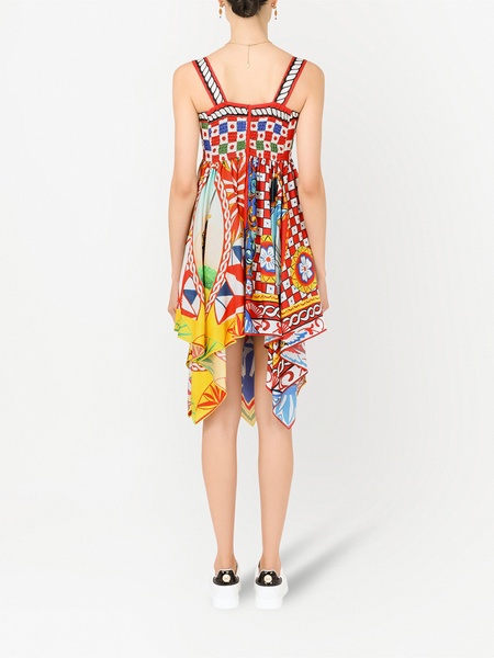 Carretto-print twill minidress