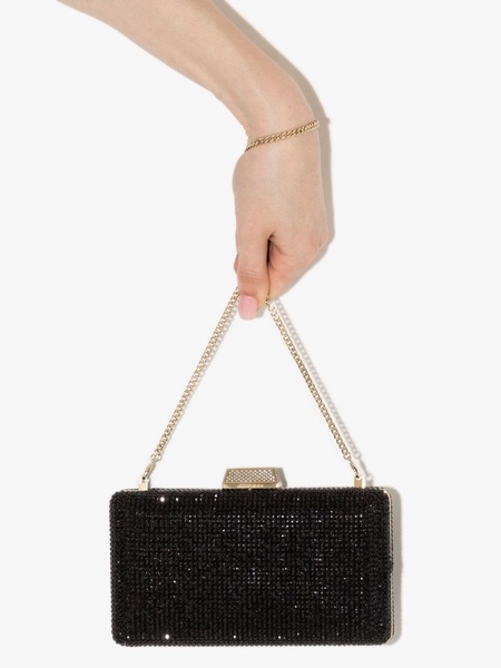 Clemmie crystal-embellished clutch