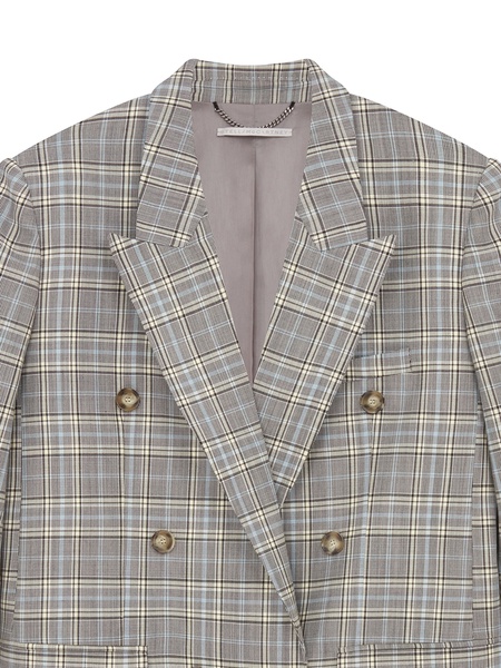 check-print wool blazer