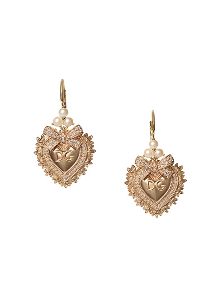 18kt yellow gold diamond Devotion earrings