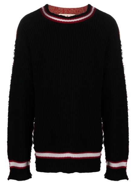 two-tone round-neck jumper