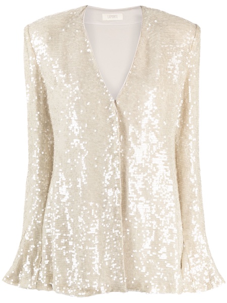 sequinned V-neck blouse