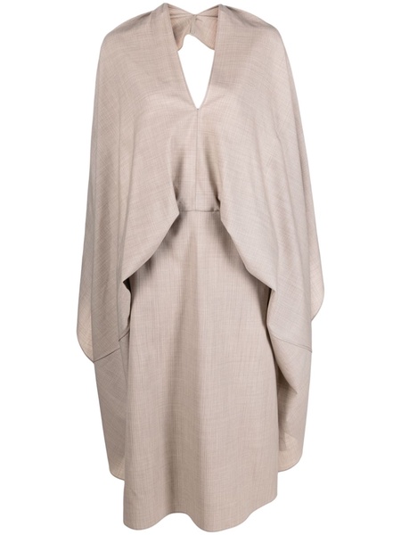 cut-out draped wool dress