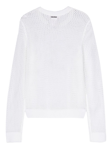 crew-neck open-knit jumper