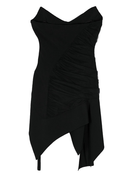 ruched asymmetric minidress