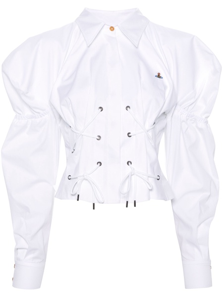 Orb-embroidered cotton shirt