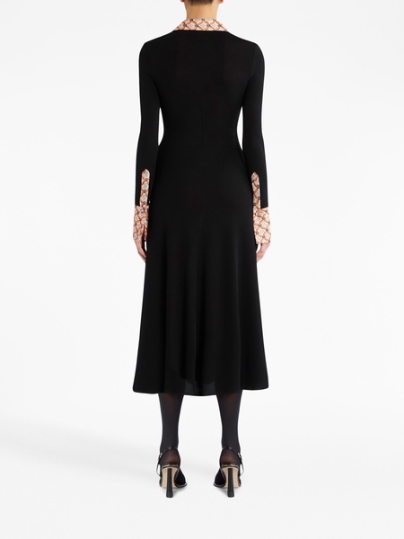 long-sleeved jersey midi dress