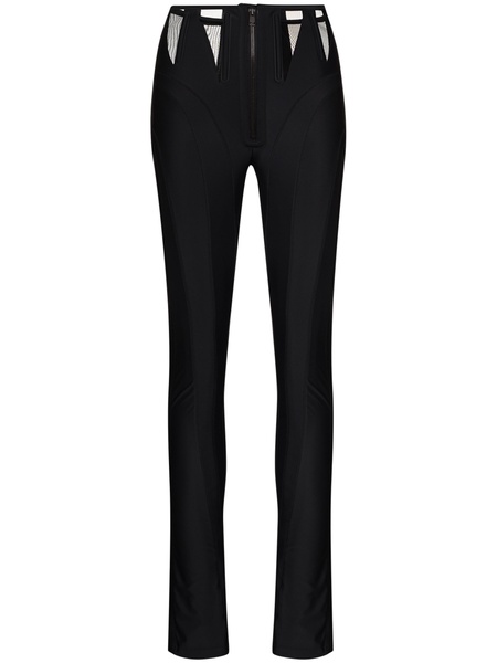 mesh-inserts high-waisted trousers