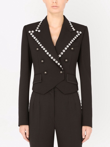 Spencer crystal-embellished wool jacket