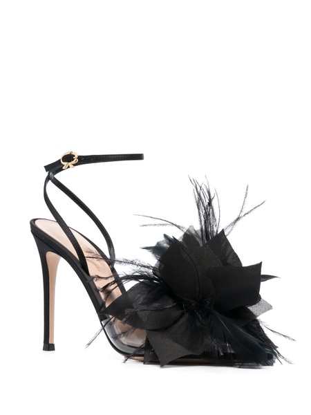 Ynez 105mm feather-embellished sandals