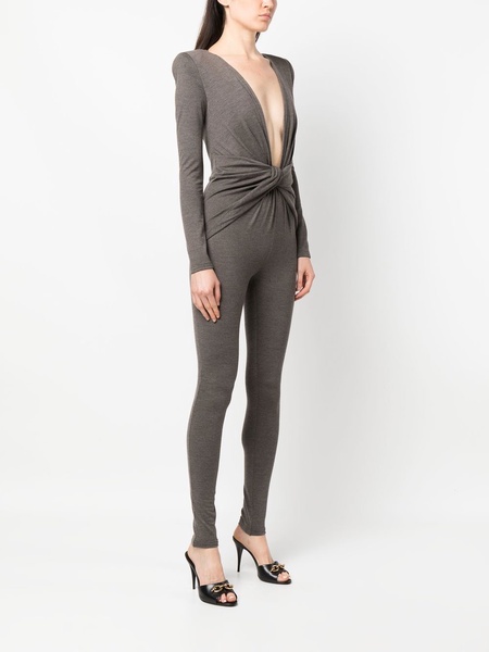 twist-detail V-neck jumpsuit