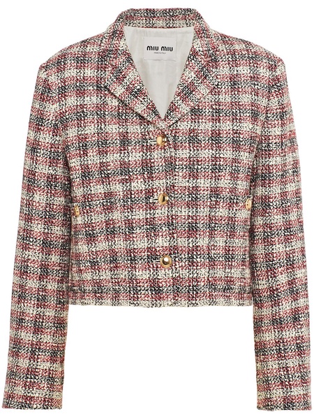 checked single-breasted jacket