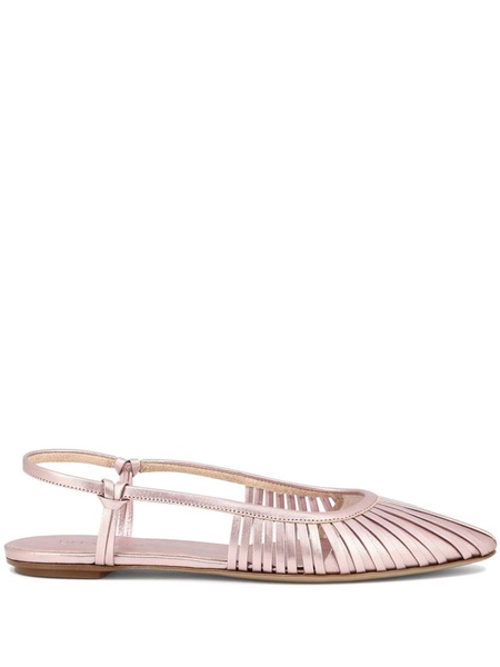 strappy leather ballerina flats