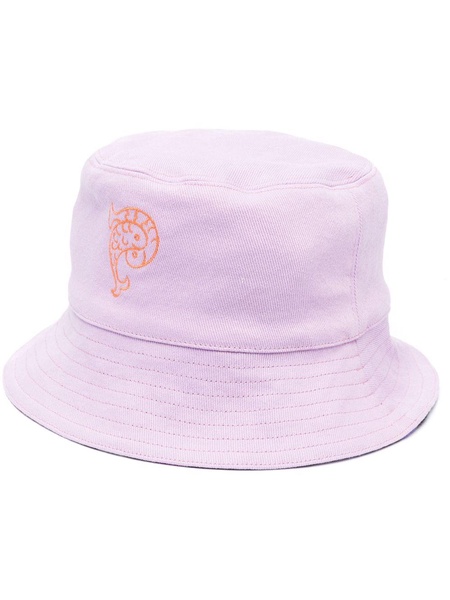 logo-embroidered reversible bucket hat