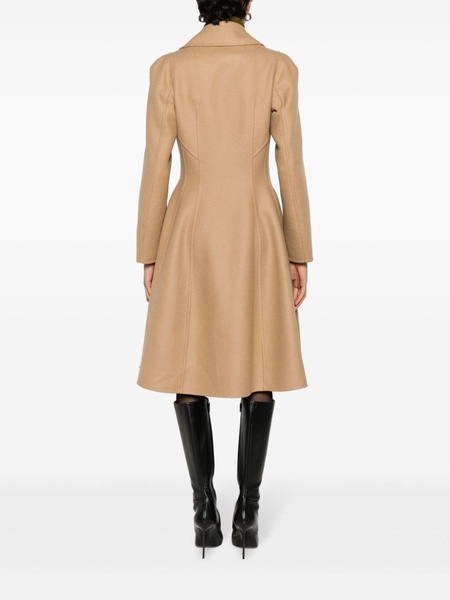 A-line double-breasted wool coat