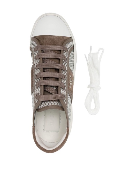 mesh-panelled lace-up sneakers