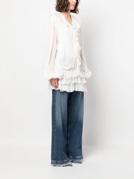 ruffle trim blouse