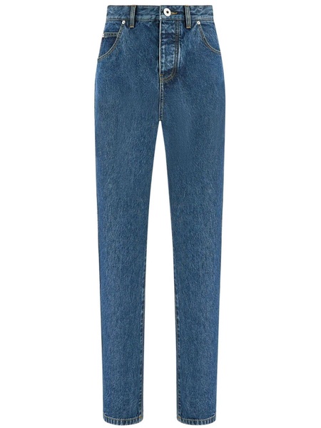 mid-rise straight-leg jeans