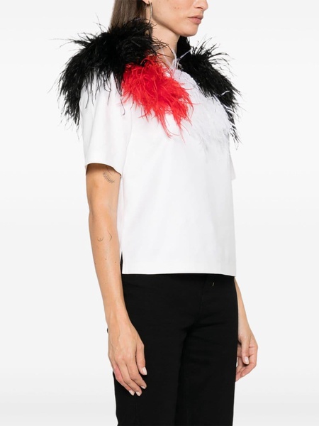 feather-detail T-shirt