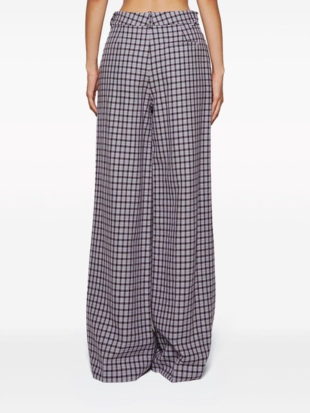 checked wide-leg trousers 