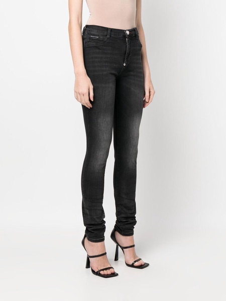 high-waist skinny-cut jeans