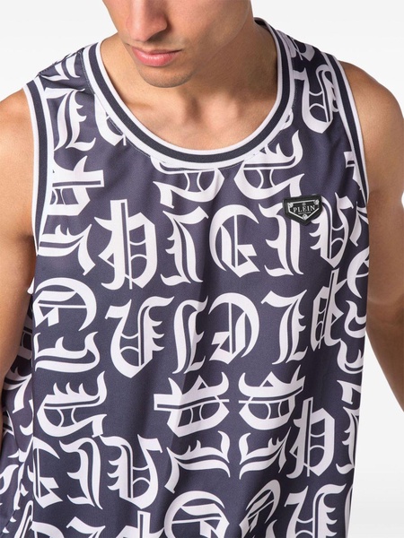 all-over logo-print tank top