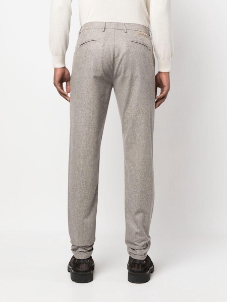 flannel straight-leg trousers