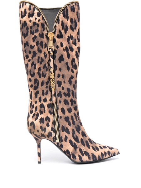 85mm leopard-print boots