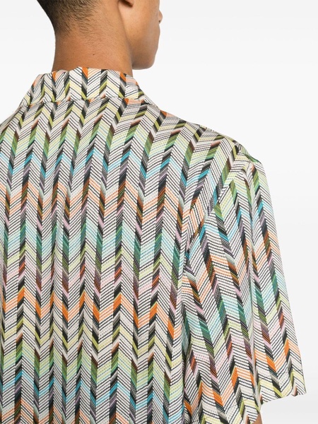 chevron-print twill shirt