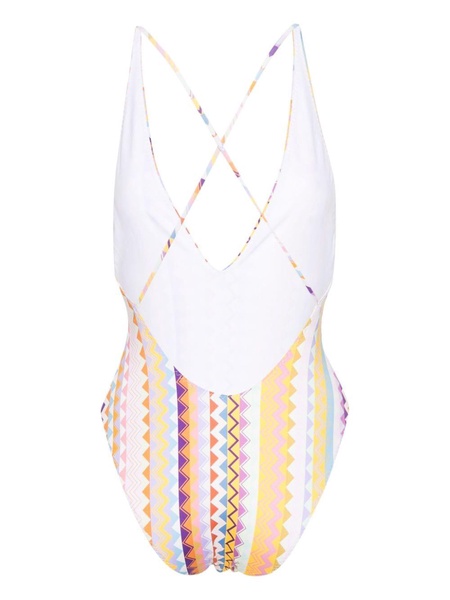 zigzag-print swimsuit